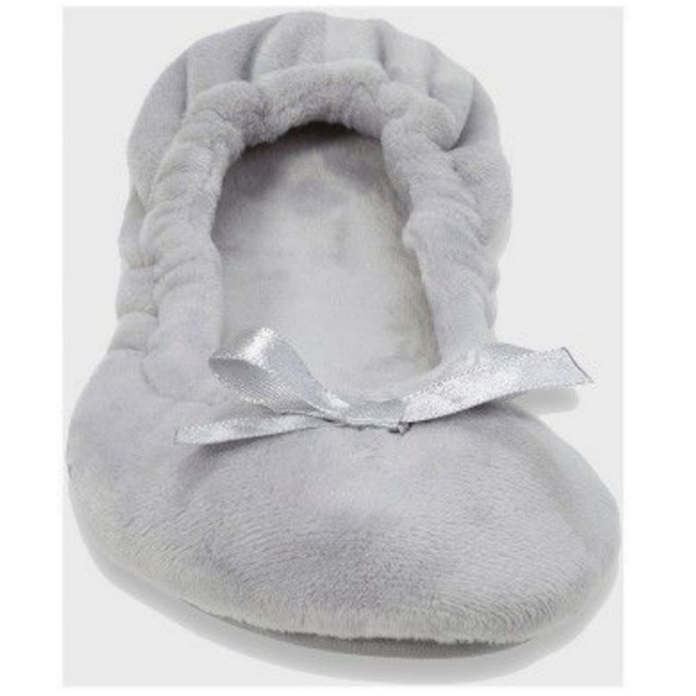 Womens Gray Ballet Slippers Dluxe by Dearfoams
